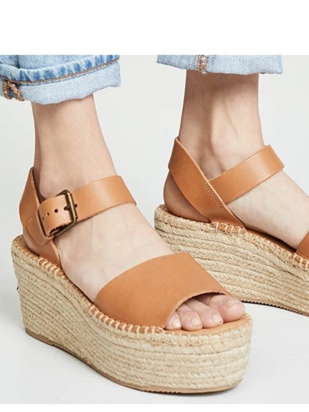 Soludos Tan Espadrille Wedge Sandals Size 6.5